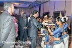  ??  ?? Chairman lighting
oil lamp Mr. Dhammika Fernando, Chairman IHRC 2012, lighting the oil lamp at the inaugurati­on ceremony. Air Vice Marshal Rohitha Ranasinghe (Retd.), President IPMSL and Mr. HoracioQui­ros Chief Guest and Keynote Speaker are also in...