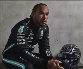  ??  ?? Lewis Hamilton at Mercedes’ launch event yesterday, where the team unveiled his car for the season