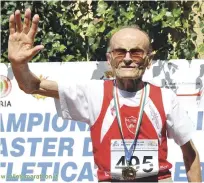  ?? FUENTE EXTERNA ?? Giuseppe Ottaviani es el único centenario entre los 3.844 atletas inscritos en los Campeonato­s de Europa Masters de atletismo.