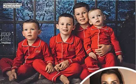  ??  ?? Pyjama goals with the Rooney boys