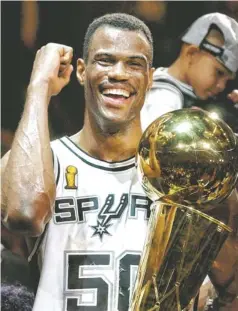  ?? 2003 AP PHOTO ?? Center David Robinson, above, helped the Spurs begin their run of success and eventually passed the torch to Tim Duncan.