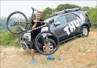  ??  ?? ACTION AHEAD: Team Thule member Harry Abourizk is looking forward to the Herald Continenta­l Cycle Tour