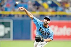  ?? AP Photo/Chris O’Meara ?? Tampa Bay Rays relief pitcher J.P. Feyereisen delivers to the Boston Red Sox during the ninth inning Thursday in St. Petersburg, Fla.