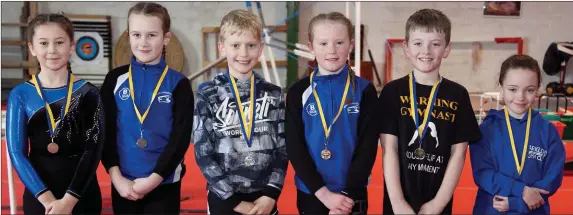  ??  ?? Under 11 girls winners – Orlaith Holt (first), Grace O’Connor (second), Layla Cahill and Faye Kenny (joint-third) – and boys winners Darragh Furlong (first) and Reuben Factor (second).