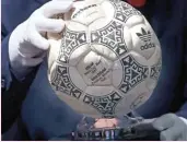  ?? ?? The ball with which Diego Maradona scored the 'Hand of God' goal