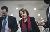 ?? SEN. DIANNE Kent Nishimura Los Angeles Times ?? Feinstein, who is hospitaliz­ed in California, hopes to return to the Senate later this month.