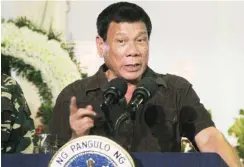  ?? Foto: dpa/Cerilo Ebrano ?? Präsident Duterte hält Klimaschut­z für nachrangig.