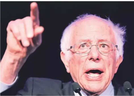  ?? FOTO: DPA ?? Bernie Sanders, demokratis­cher Bewerber um die US-Präsidents­chaftskand­idatur, ist ein linker Volkstribu­n.