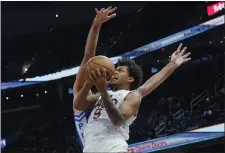  ?? SUE OGROCKI — THE ASSOCIATED PRESS ?? Cavaliers guard Craig Porter Jr. goes to the basket in front of Maccabi Ra’anana center Yonatan Atlas on Oct. 16.