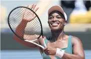  ?? AFP ?? Sloane Stephens celebrates her victory over Karolina Pliskova in the first round of the French Open yesterday.