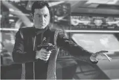  ??  ?? Jason Isaacs plays Captain Gabriel Lorca, a traditiona­l combative warrior, in Star Trek: Discovery. Below, Sonequa Martin-Green stars as First Officer Michael Burnham in the new series, following a stint on The Walking Dead.