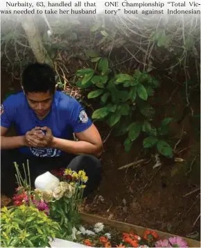  ??  ?? Hisyam visiting his father’s grave in Tawau, Sabah.