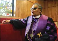  ?? AP Photo/Jay Reeves ?? ■ Bishop Teresa Jefferson-Snorton of the Christian Methodist Episcopal Church is shown Nov. 16 at Moody Temple CME Church in Fairfield, Ala. Jefferson-Snorton is the CME Church’s first and only female bishop.