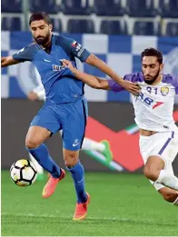  ?? — Supplied photo ?? Action from the match between Al Nasr and Al Ain on Thursday.