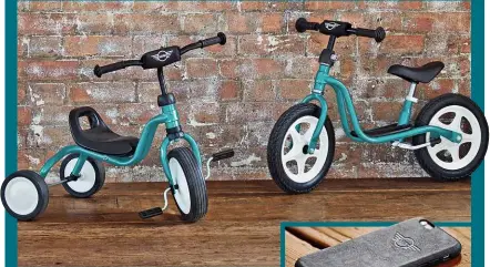  ??  ?? Trike and balance bike will appeal to children