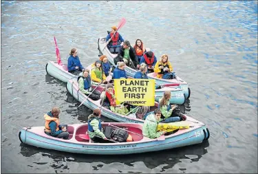  ?? Picture: REUTERS ?? STATING THEIR VIEWS: People in boats take part in protests ahead of the upcoming G20 summit in Hamburg, Germany. Up to 10 000 people rallied over the weekend to protest against this week’s summit, at which US President Donald Trump is set to make his maiden appearance at the forum of major economies