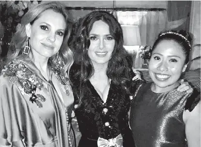  ?? ESPECIAL ?? Marina de Tavira, Salma Hayek y Yalitza Aparicio, en Londres.