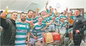  ?? ?? Buckie Thistle celebrate after clinching the Highland League title.