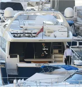  ?? ?? Yorgen Fenech’s yacht on which he was arrested in 2019 on the way to Sicily, a reason often cited by the courts to reject bail.