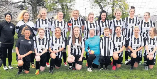  ??  ?? Mountain Rangers ladies celebrated their first ever win – a 4-1 result at Penrhyn Bay