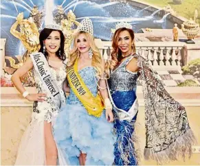  ??  ?? ammetta with the winner of the Mrs classic Universe Svetlana isaeva from russia and the first runner up, Park Jung Bin from South Korea.