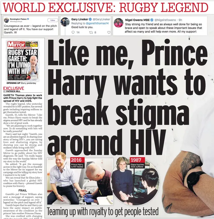  ??  ?? 2016 Prince Harry is HIV tested 1987 Diana touches AIDS sufferer
