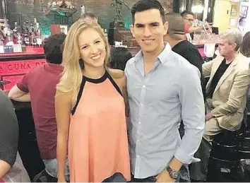  ??  ?? Melissa Melnychuk is shown with her boyfriend Nestor Ruiz, who acted as a translator when she complained to police about being attacked at her house in Mexico. The local prosecutor’s office has dropped the investigat­ion.