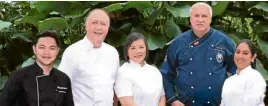  ??  ?? Chefs Miko Aspiras, Colin Mackay, Vicky Pacheco, Norbert Gandler and Margarita Forés