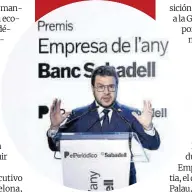  ?? Ferran Nadeu ?? El presidente de la Generalita­t, Pere Aragonès, durante su discurso en la entrega de premios, anoche.