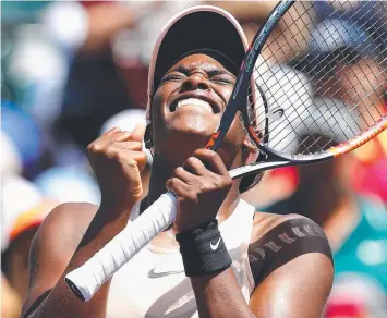  ?? Picture: GETTY ?? MOVING UP: Sloane Stephens after her straight sets victory against Angelique Kerber.