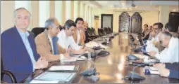  ?? -APP ?? Adviser to the PM on Finance, Revenue and Economic Affairs, Dr. Abdul Hafeez Shaikh chairing a meeting to review budget proposals at Ministry of Finance.