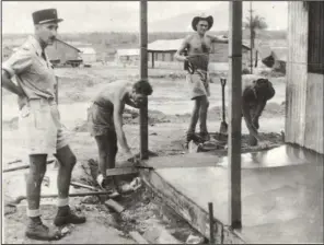  ?? (Foreign Legion Documentat­ion Center via The New York Times) ?? A member of the French Foreign Legion wore Palladium’s original Pallabrous­se boot (far left) while building barracks with other legionnair­es in Hanoi, Vietnam, in 1954.