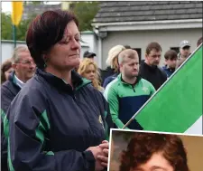  ?? Photos by Michelle Cooper Galvin ?? The pain of Joanne’s tragic loss was etched on the faces of her many close friends in the Legion GAA club during Wednesday’s special memorial ceremony there.