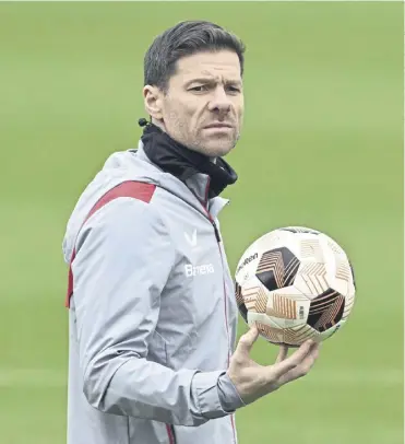 ?? ?? Xabi Alonso insists Leverkusen are fully focused on tonight’s quarter-final second leg against West Ham