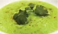  ??  ?? Montreal chef and Star recipe columnist Ricardo stopped by the Toronto Star test kitchen to cook up his colourful, healthy and sweet Cream of Pea Soup with Pesto.