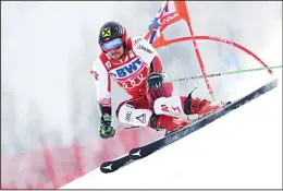  ??  ?? Austria’s Marcel Hirscher competes during a ski World Cup men’s giant slalom in Adelboden, Switzerlan­d on Jan 12. (AP)