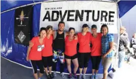  ??  ?? TOP: The inaugral River Wild Raft Run Challenge, 2013 ABOVE: With event organisers, Luke and Pianika Boddington from Rafting NZ in Turangi.
RIGHT: Teams in action in 2014
BELOW: Team Miss-Adventure on the final run section in 2015 BELOW RIGHT: The...