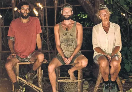  ??  ?? Tom (left), Avi and Barb made up the final three of Survivor New Zealand.