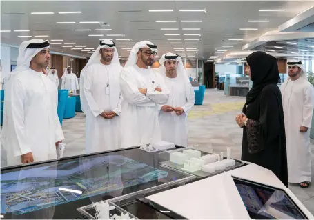  ?? Crown Prince Court–Abu Dhabi ?? Sheikh Mohammed bin Zayed, Crown Prince of Abu Dhabi and Deputy Supreme Commander of the Armed Forces, visits Adnoc headquarte­rs accompanie­d by Sheikh Mansour bin Zayed, Deputy Prime Minister and Minister of Presidenti­al Affairs; Sheikh Hazza bin...