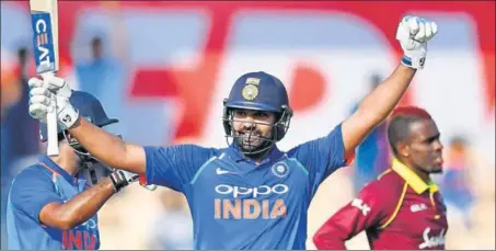  ??  ?? After his 162 on Monday, Rohit Sharma is just one century away from equalling former captain Sourav Ganguly’s tally of 22 centuries.