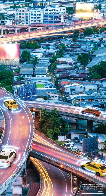  ?? Foto: archivo. ?? Conectivid­ad. La tasa de ocupantes por auto en la Ciudad de México es de apenas 1.5. La tecnología ayudaría a aprovechar los asientos libres.