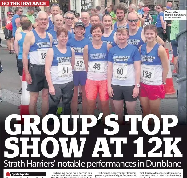  ??  ?? Team effort Harriers in Dunblane at the weekend