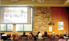  ?? Michael Burchfiel/Herald-Leader ?? John Brown University men’s soccer coach Scott Marksberry introduced the sport of futsal to the assembled onlookers. Marksberry said the new court, located on the edge of JBU’s campus, would help bridge gaps in the community.