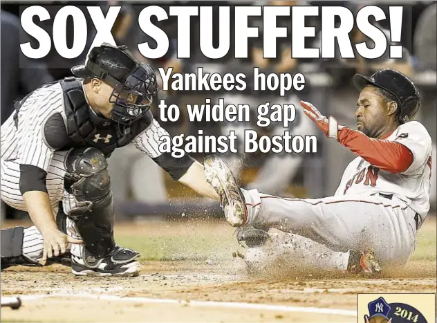  ?? AP ?? Brian McCann and Yankees can further distance themselves from Jackie Bradley Jr. and struggling Red Sox this weekend in Bronx.