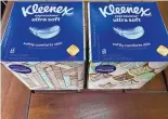  ?? DEE-ANN DURBIN/ASSOCIATED PRESS in ?? Two boxes of Kleenex tissues are displayed Ann Arbor, Mich., on May 25.