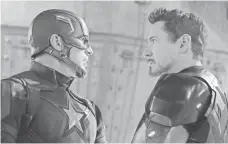  ?? MARVEL ?? It’s tough to know whether the draw of Captain America: Civil War was the superheroe­s or Chris Evans and Robert Downey Jr.