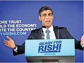  ?? ?? Rishi Sunak launches his campaign to be the next Prime Minister yesterday
