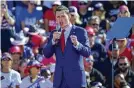  ?? MATT YORK,/AP ?? Senate Republican candidate Blake Masters speaks at a rally Oct. 9 in Mesa, Ariz. Masters lost his race against Democratic Sen. Mark Kelly.