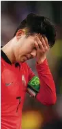  ?? ?? South Korea’s captain Son Heung-min looks dejected after the match against Ghana.