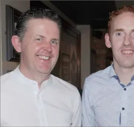  ??  ?? Brian Conlon, Andrew Coleman and Niall Morgan at the Dundalk Gaels GFC fundraisin­g night in Kennedy’s Bar.